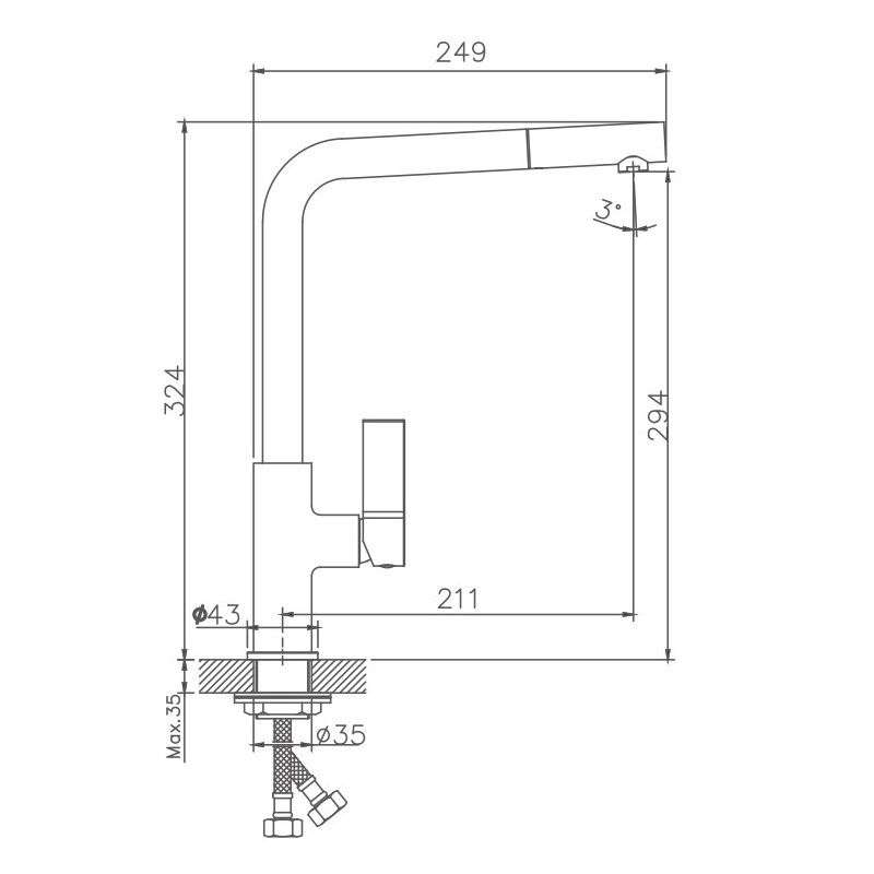 Смеситель для кухни Haiba HB70501-14, бежевый