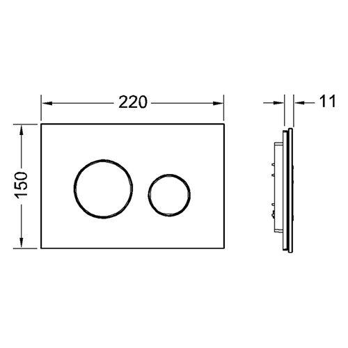TECEloop стекло черное клав. хром мат.