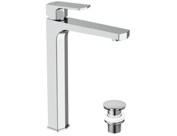 Смеситель для раковины высокий Cersanit WISLA однорычажный клик клак (63059)