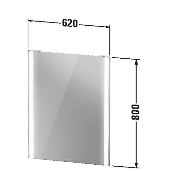 Duravit XViu Зеркало с подсветкой 800x620x40мм, сенсорное управление, цвет: черный матовый