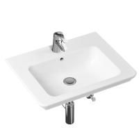 Комплект 4 в 1 Lavinia Boho Bathroom Sink 21510430, врезная фарфоровая раковина 60 см, смеситель с донным клапаном, латунный сифон, угловые вентили 2 шт.