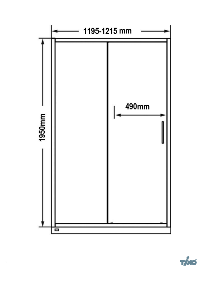 Душевая дверь Timo TD-120/03GR-6, раздвижная 1950*1200, стекло графит 6 мм (T03), артикул T03