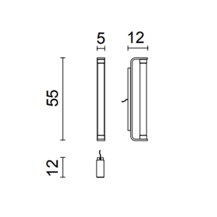 OASIS STRADIVARI Бра 120х50х550 мм., одинарное, фурнитура хром