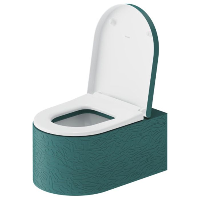 Duravit  Millio Унитаз подвесной  декор &quot;Pattern&quot;  370х570 мм, крепление в компл.,цвет аквамарин матовый