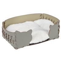 ADJ Лежанка Cat, 45х30хН15 см., цвет: белый/панна котта