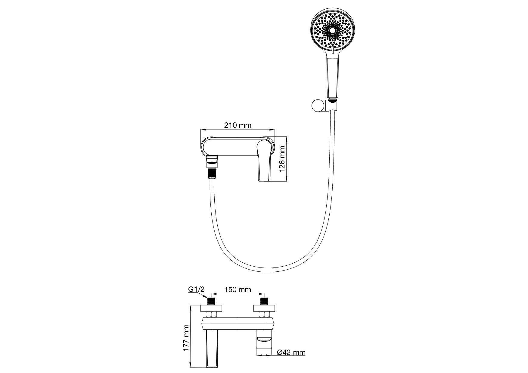 Смеситель для ванны с душем WONZON & WOGHAND BRILLIANT, Брашированное золото (WW-88037079-BG) Смеситель для ванны с душем WONZON & WOGHAND BRILLIANT, Брашированное золото (WW-88037079-BG)