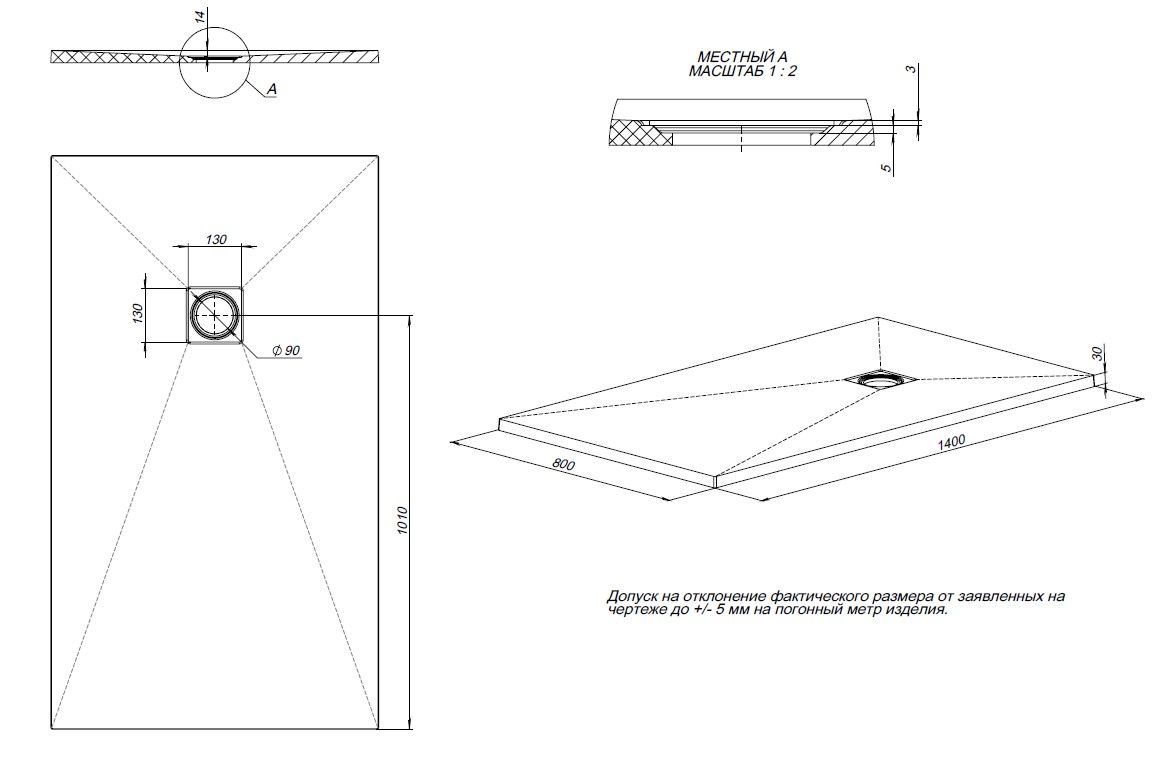 Душевой поддон Allen Brau Priority 140x80 8.31008-BGM синий матовый
