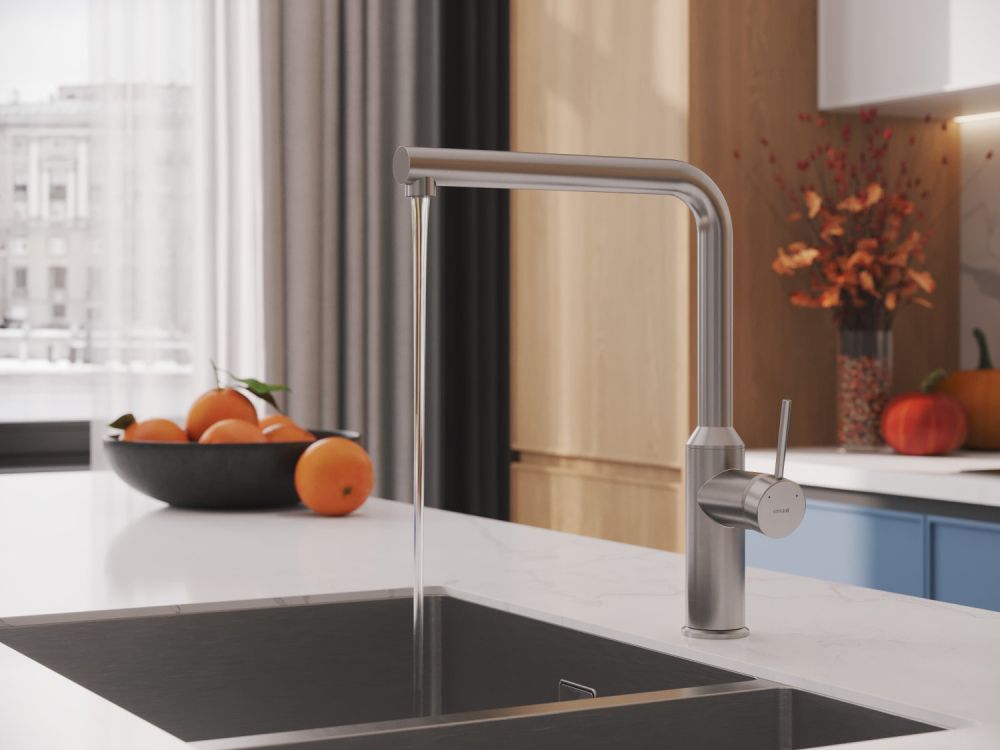 Смеситель для кухни Cersanit FLAVIS однорычажный сатин (68241), артикул 68241