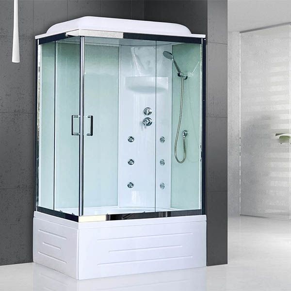 Душевая кабина Royal Bath BP 120х80 RB8120BP3-WT-CH-R с гидромассажем профиль Хром задняя стенка Белая Душевая кабина Royal Bath BP 120х80 RB8120BP3-WT-CH-R с гидромассажем профиль Хром задняя стенка Белая