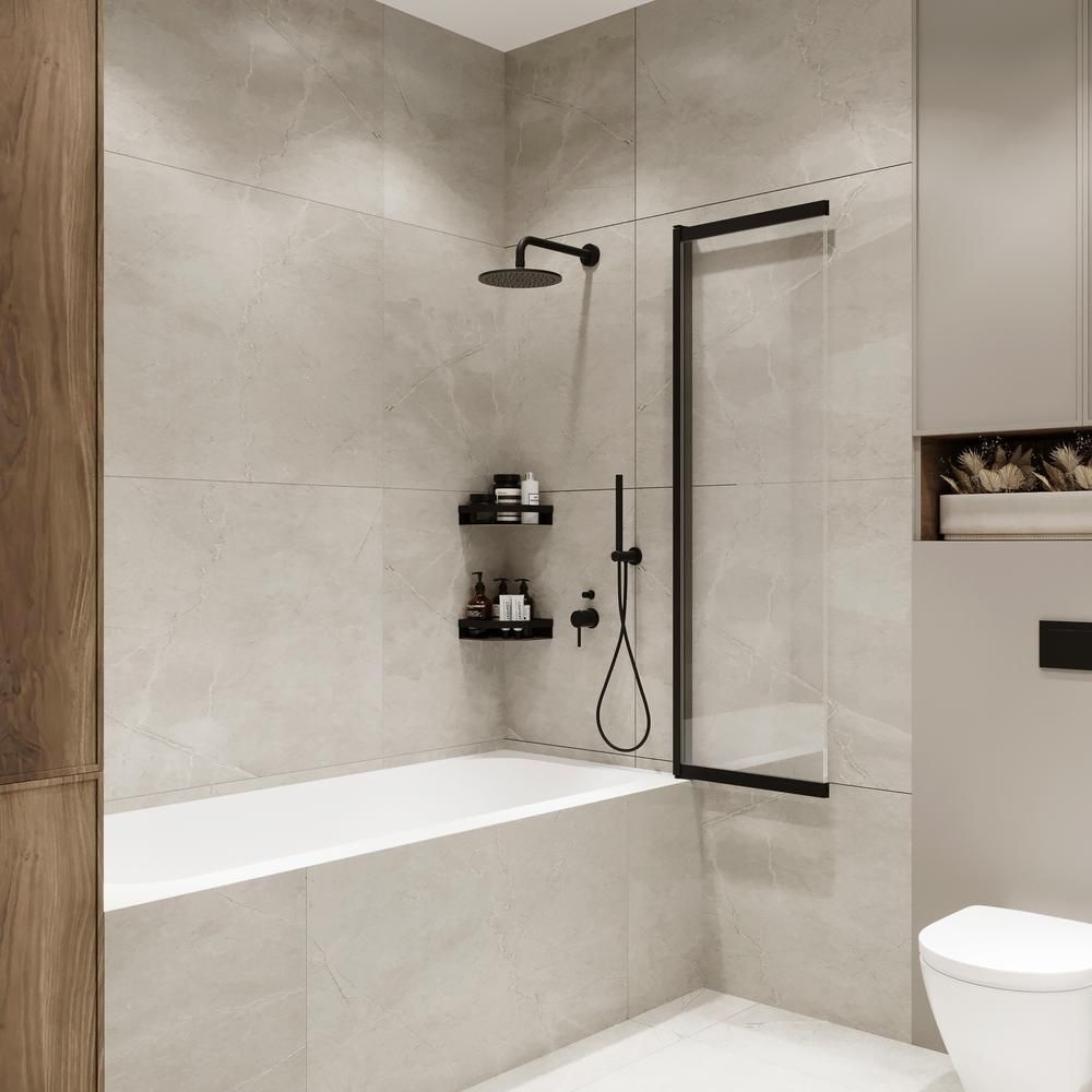 Шторка на ванну слайдер Terminus Ното 150х90, черный