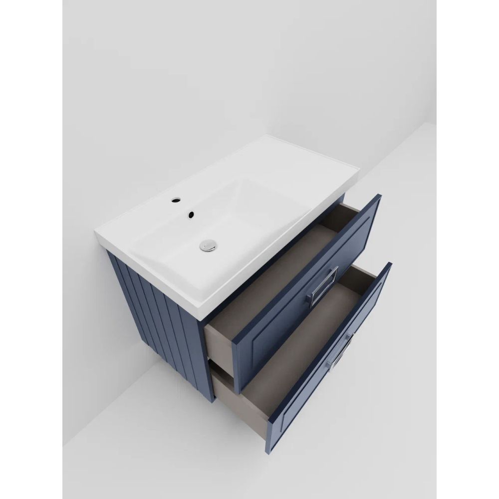 Тумба под раковину подвесная La Fenice Cubo TWIN FNC-01-CUB-BG-90-2, синяя, артикул FNC-01-CUB-BG-90-2