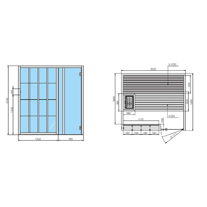 Effegibi Yoku S Shelf Био-Сауна 202x180h214см, SX, цвет: черный орех