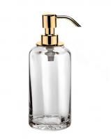 Surya Crystal, дозатор высокий 7х7хh19 см с помпой V6, стекло с эффектом волны, цвет золото