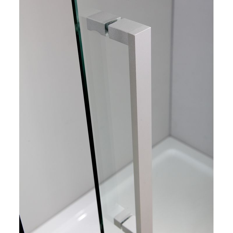 Душевой уголок Black&White Stellar Wind S208-900х1200 прямоугольный профиль Серебристый хром стекло прозрачное