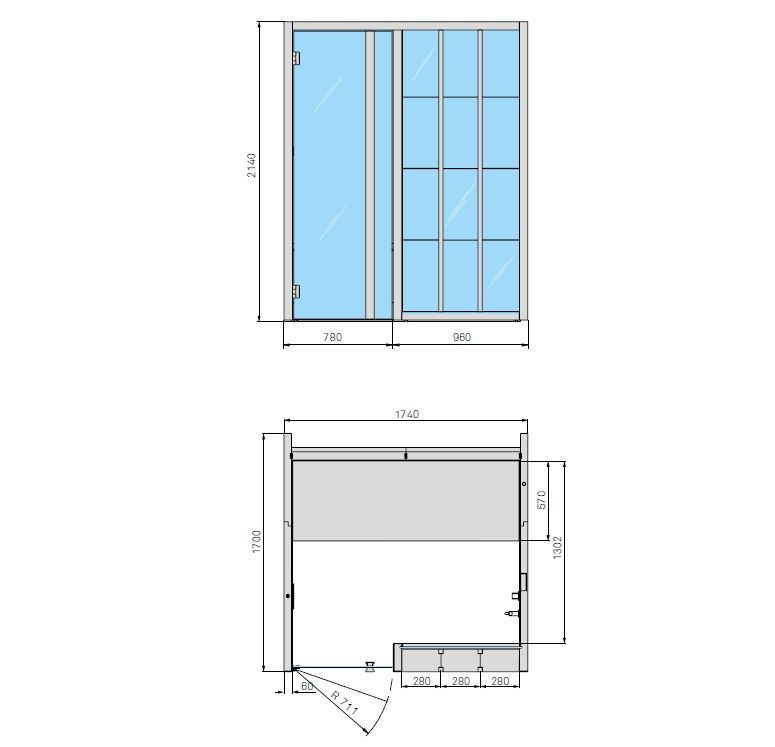 Effegibi Yoku H Shelf Хаммам 174x170h214см, угловая Dx, цвет: осина термообработанная/Calacatta Gold Extra