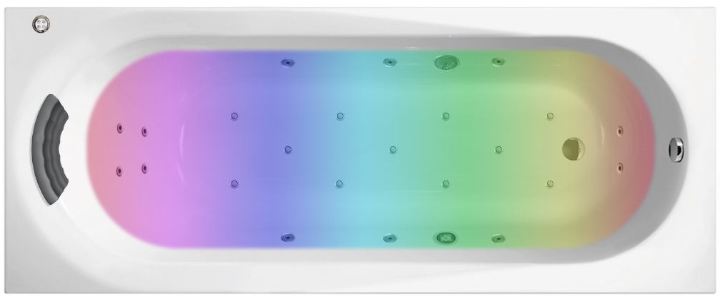 Гидро-аэромассажный комплект с хромотерапией 6 в 1 Lavinia Boho Biore 36019HAC, 150x75 см, каркас с монтажным набором, подголовник, хромотерапия, аэромассаж, гидромассаж