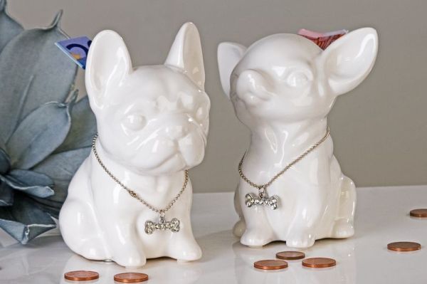 Casablanca, керамическая копилка "2 Минидога", цвет белый (продаются парой)