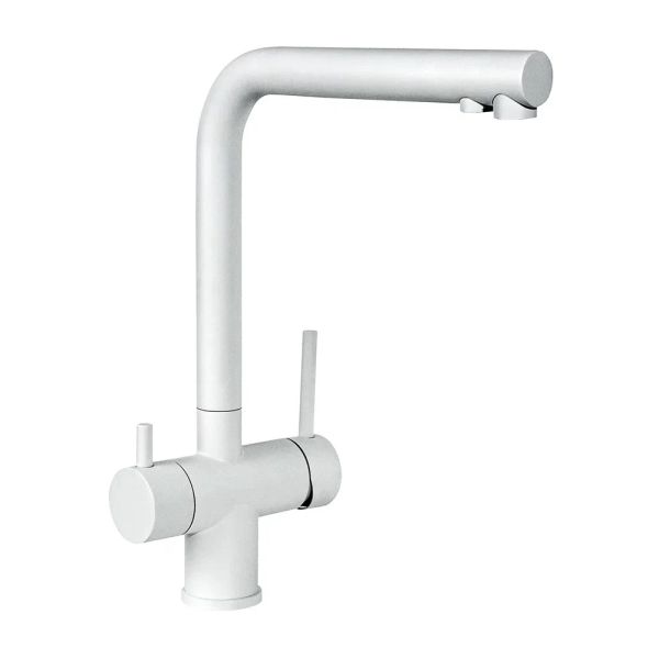 Смеситель для кухни с подключением фильтра для воды Славен СЛ-ОД-Д76, белый