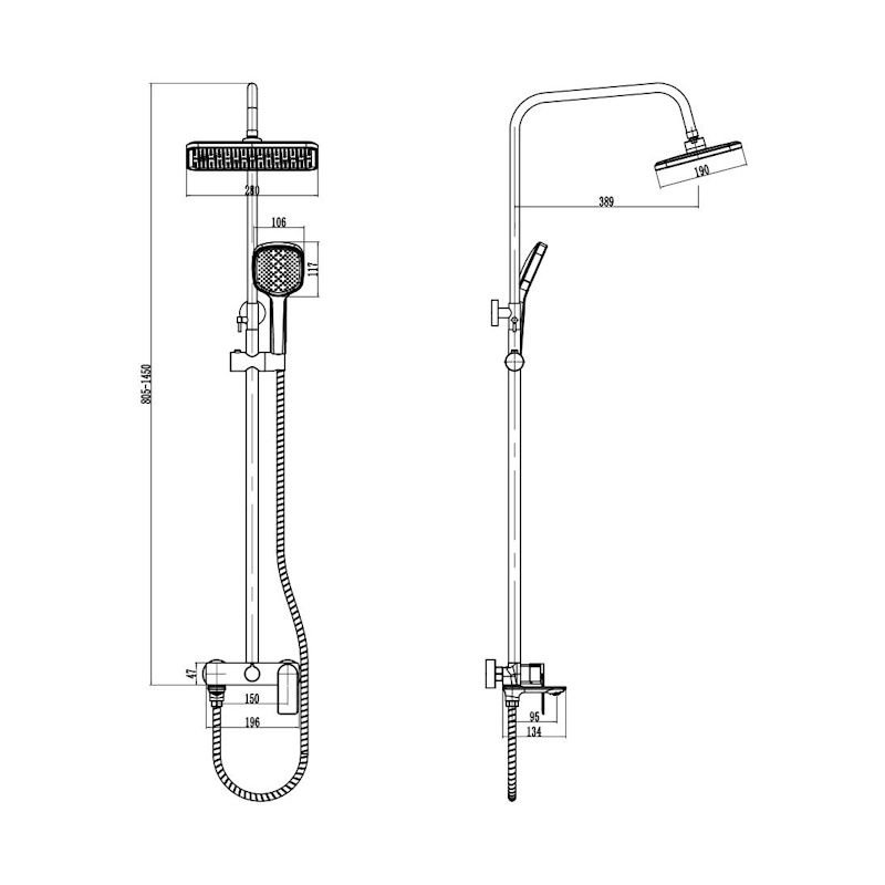 Душевая система Voda NEVA VST220NVRG, розовое золото