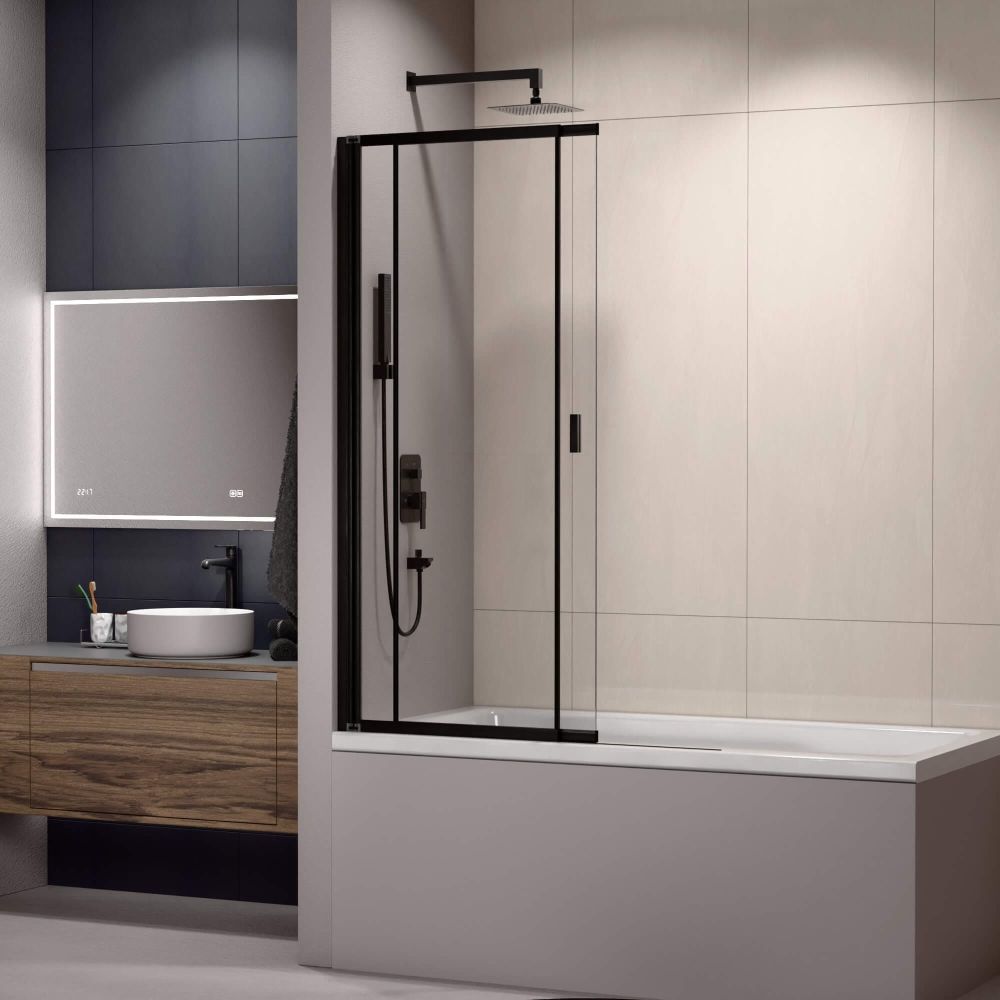 Комплект Шторка на ванну: RGW SC-40B + RGW SP-24B