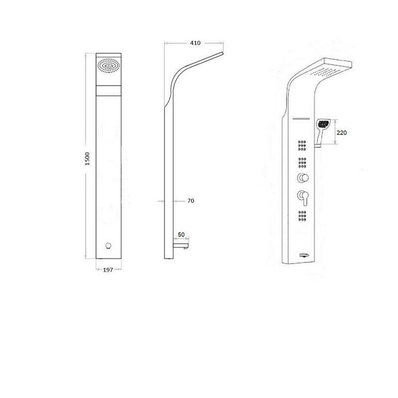 Панель NIAGARA Nero душевая с гидромассажем BOCH MANN BM8341