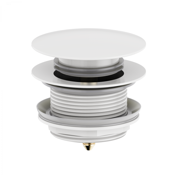 Донный клапан для ванны 1 1/2 WONZON & WOGHAND, Белый матовый (WW-SS105-MW)