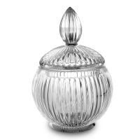 3SC Elegance Баночка универсальная, D=15/h20 см, с крышкой, настольная, цвет: прозрачный хрусталь/хром 3SC Elegance Баночка универсальная, D=15/h20 см, с крышкой, настольная, цвет: прозрачный хрусталь/хром