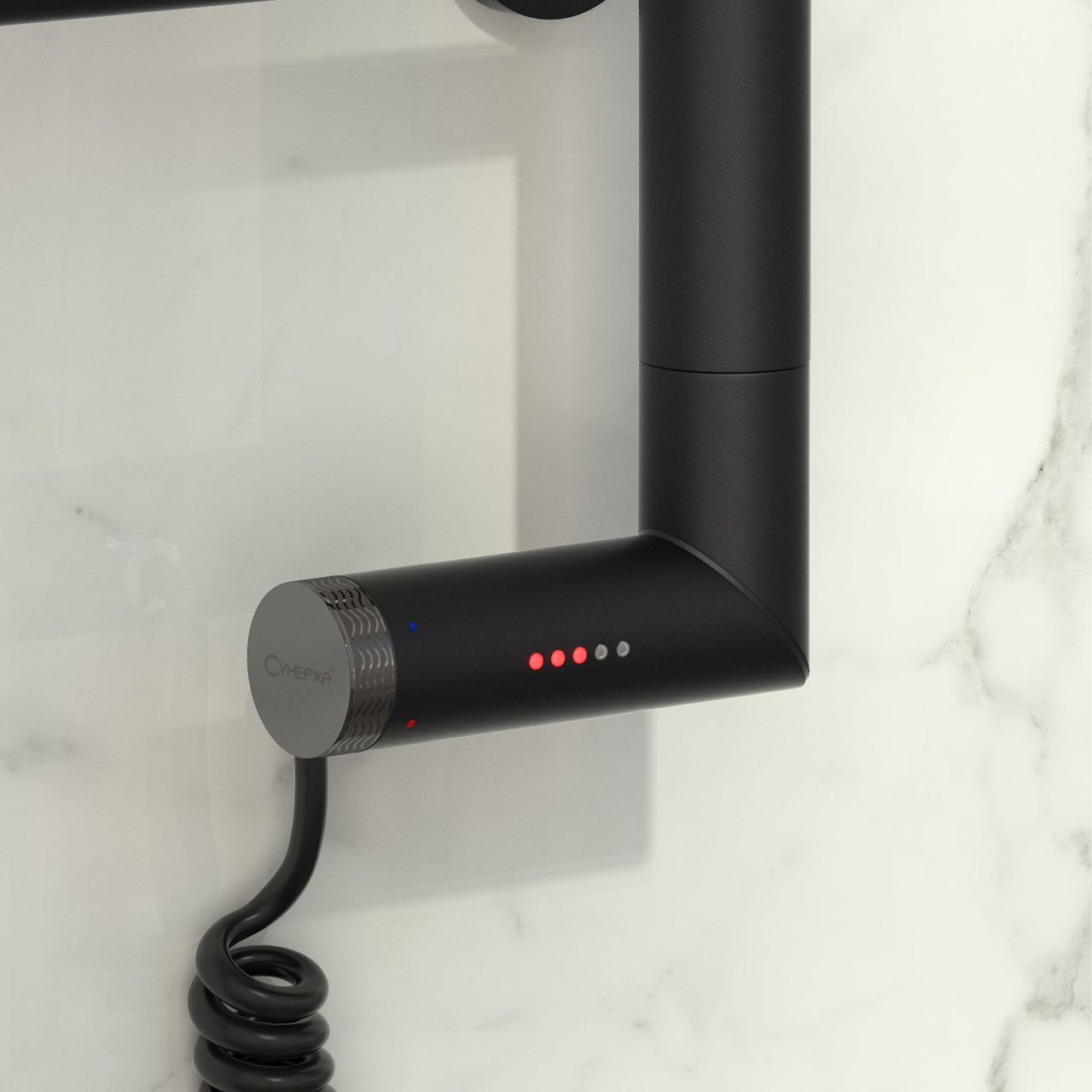 Полотенцесушитель электрический "ГАЛАНТ 2.0" 600х500 / МЭМ правый (МУАР Темный Титан)