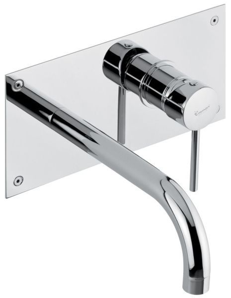 Emmevi Piper, встраиваемый в стену однорычажный смеситель для раковины на панели, без донного клапана, цвет хром
