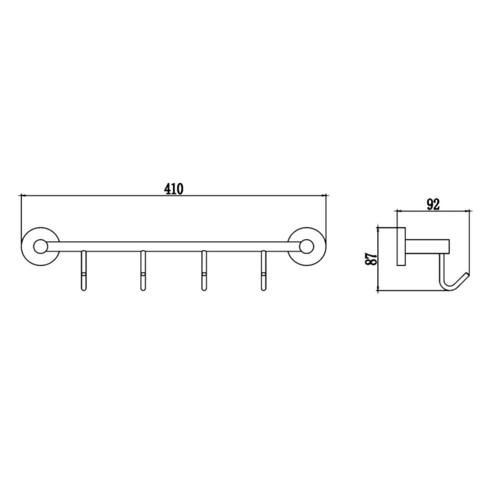 Планка с крючками Savol S-008774, хром
