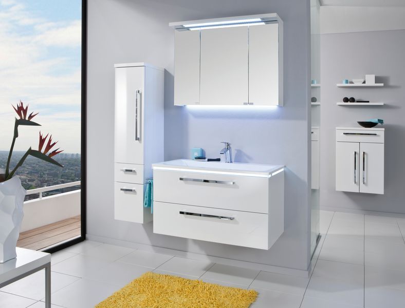 Puris Star Line, тумба (2 ящика) под раковину на 1 смеситель 900 мм, цвет серый структурный, артикул WUA3390E7(769/169)