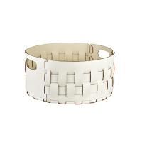 ADJ Круглая корзина для белья, D40xH20 см., цвет: белый/панна котта