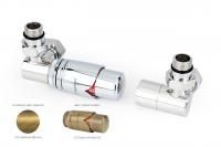 Автоматический терморегулятор 3D левый G 1/2" НР х G 3/4" НГ (набор) (Состаренная бронза)