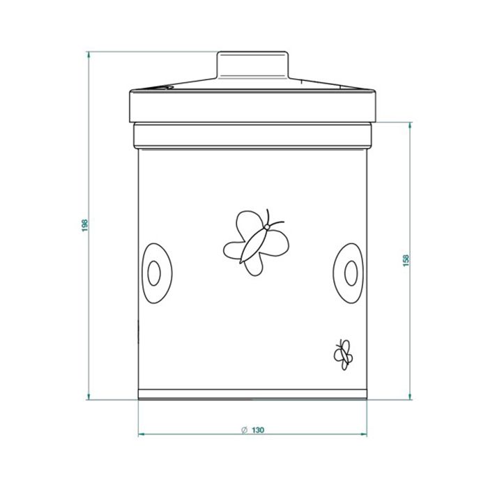 THG CAPUCINE VERT DECOR PLATINE Банка керамическая с крышкой, настольная, декор платина/зеленый, цвет белый