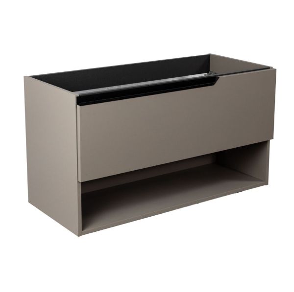 Visobath Eleven, тумба 100 см, 1 ящик и 1 открытая полка, цвет кварцевый матовый лак (Quarzo)
