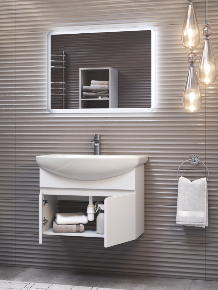 Тумба под раковину подвесная VIGO Wing tp.WIN.BAL.70.2D белый, 70 см, артикул tp.WIN.BAL.70.2D белый