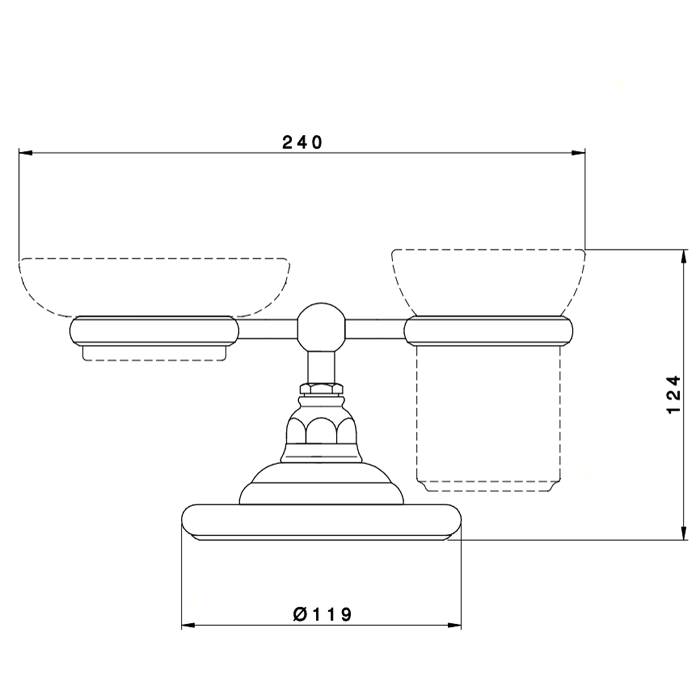 Nicolazzi Accessori Держатель мыльницы и стакана настольный (без керамики), цвет: TUSCAN BRASS "живой"