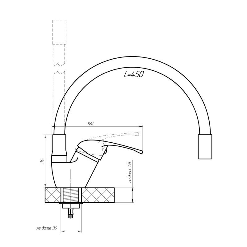 Смеситель для кухни Сантаком stOMEGA 3398-6, оранжевый