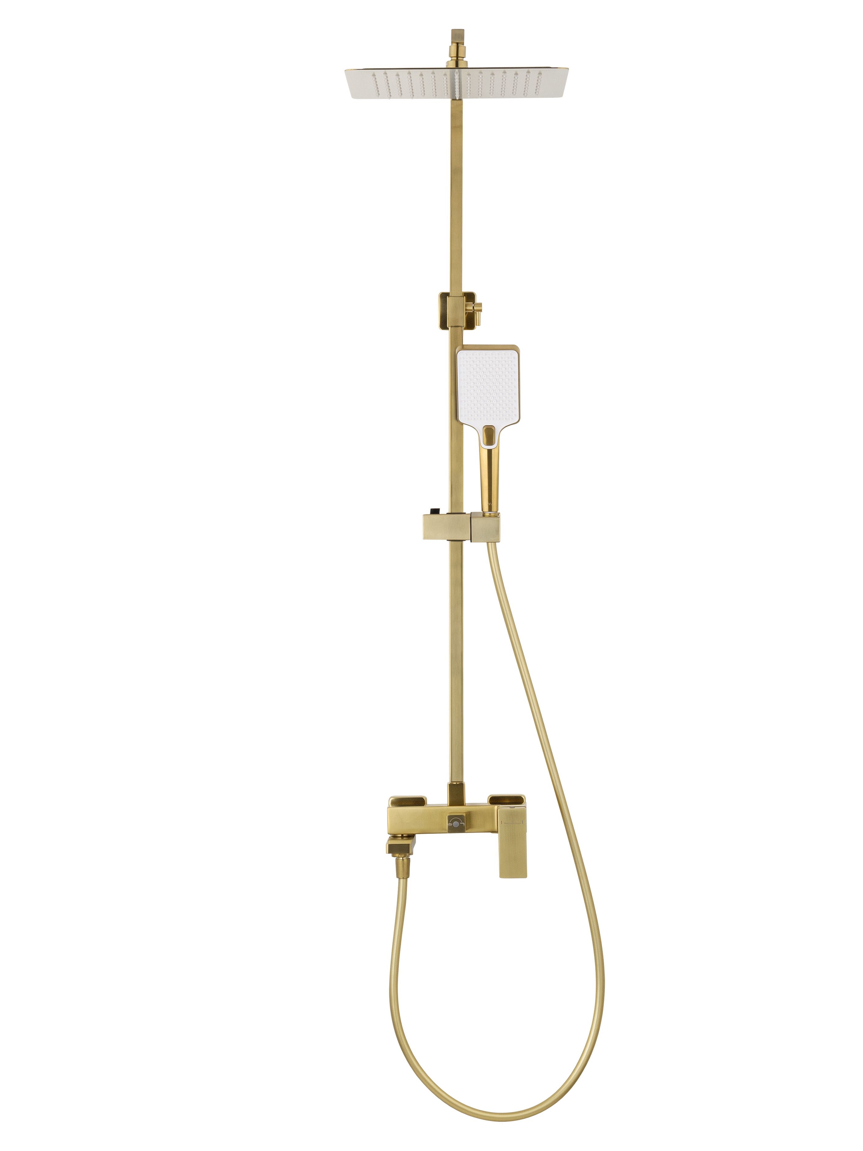 Душевая система WONZON & WOGHAND CUBE 2.0, Брашированное золото (WW-88047068-BG)