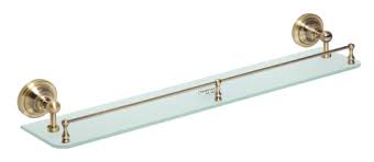 Полка стеклянная Retro с бортиком 600x90x120мм, бронза