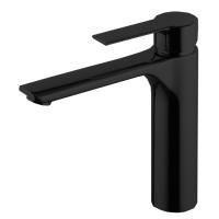 Fima Carlo Frattini Mast Смеситель для раковины, на 1 отв., высокий h: 20.5см., с донным клапаном, цвет: чёрный матовый