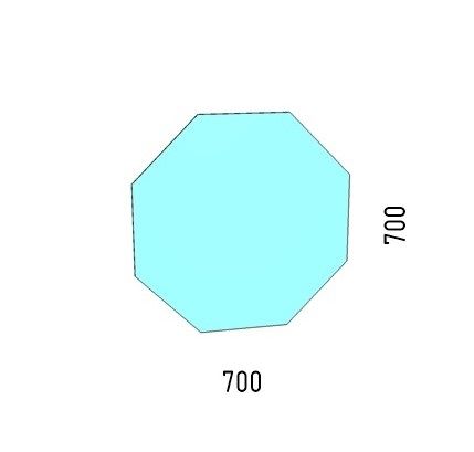 Зеркало LED "Каре 700х700" V, 8 граней, сенсор