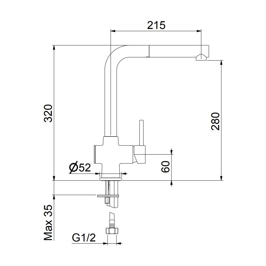 Смеситель для кухни Webert Lisbona LS940302560, черный, артикул LS940302560