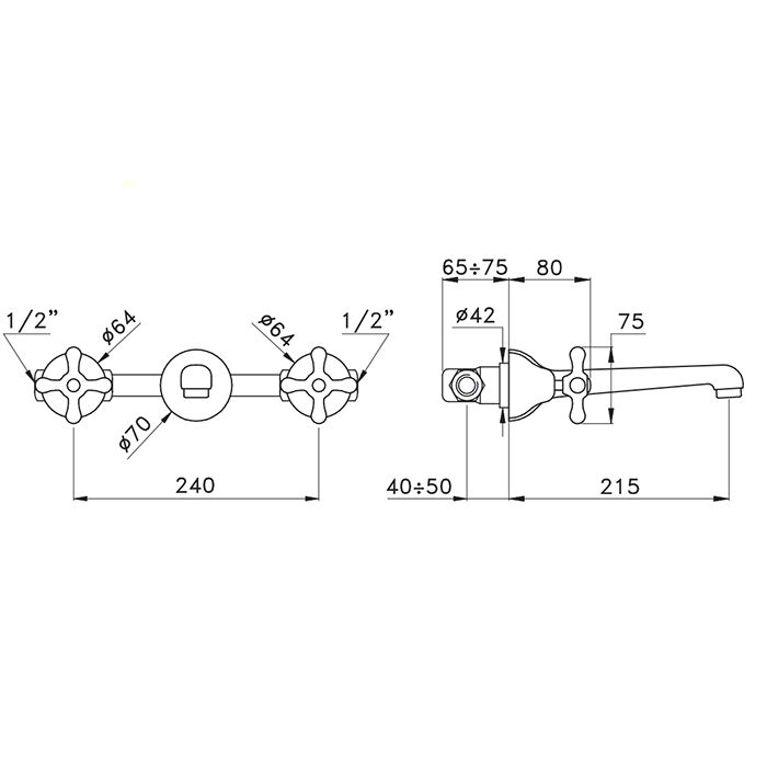 Stella Roma Встраиваемый смеситель для раковины 3229, цвет: хром
