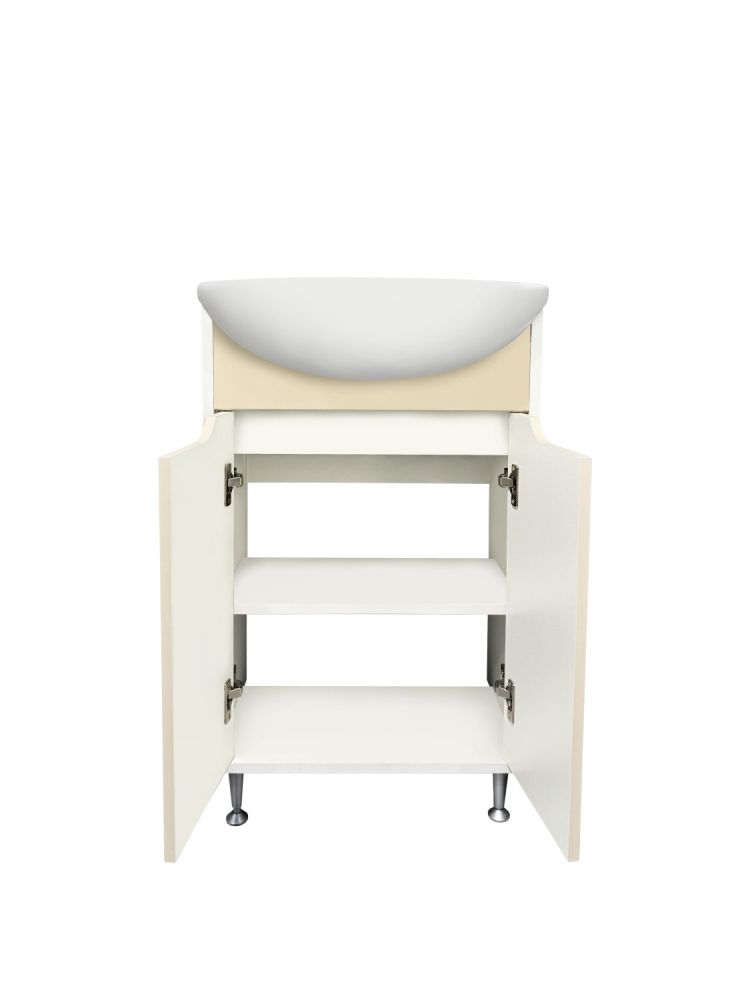 Тумба Runo Эконова 50 белая крем под умывальник 00000000152 (Уют 50) (00-00004658), артикул 00-00004658