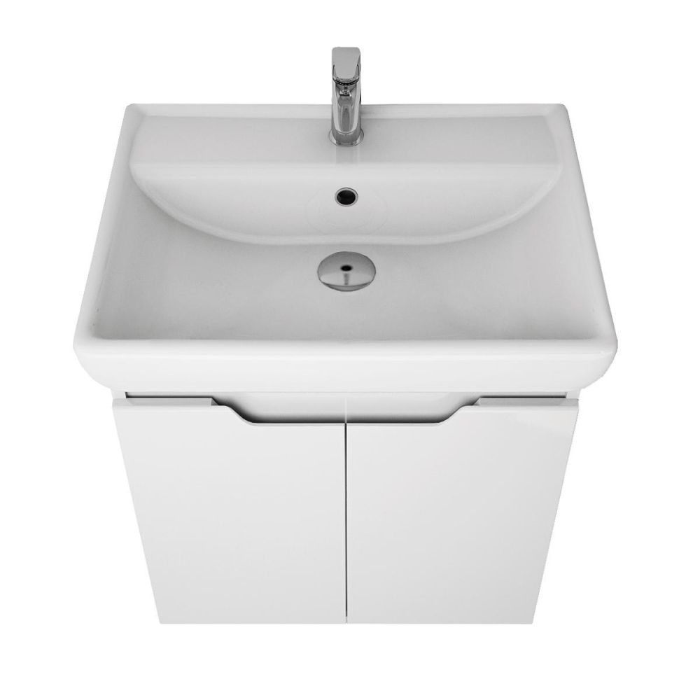 Тумба с раковиной подвесная Dreja Q(D) 60 см, белый, артикул 99-1001-com