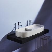 Раковина, Laufen, Sonar, ширина, мм-1000, глубина, мм-370, высота, мм-130, тип установки-накладной (настольный), отверстия для смесителя-отсутствуют, перелив-нет, цвет раковины-белый глянцевый (Glossy White, Bianco lucido), материал-SaphirKeramik, двойная