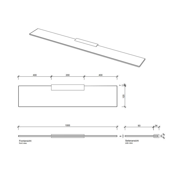 Decor Walther Tube GLA100 Полка стеклянная 100x13см, цвет: хром ЗАКАЗ ПО ЗАПРОСУ, артикул 0541600