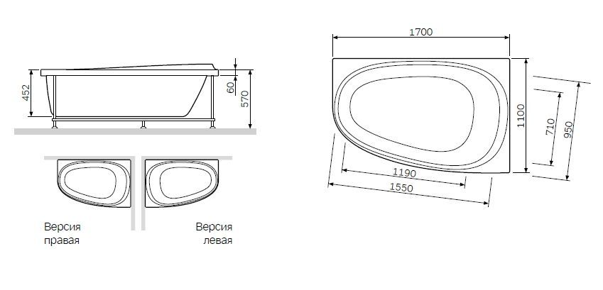W80A-170U110W-P Like, панель фронтальная 170х110 см, универсальная, шт W80A-170U110W-P Like, панель фронтальная 170х110 см, универсальная, шт