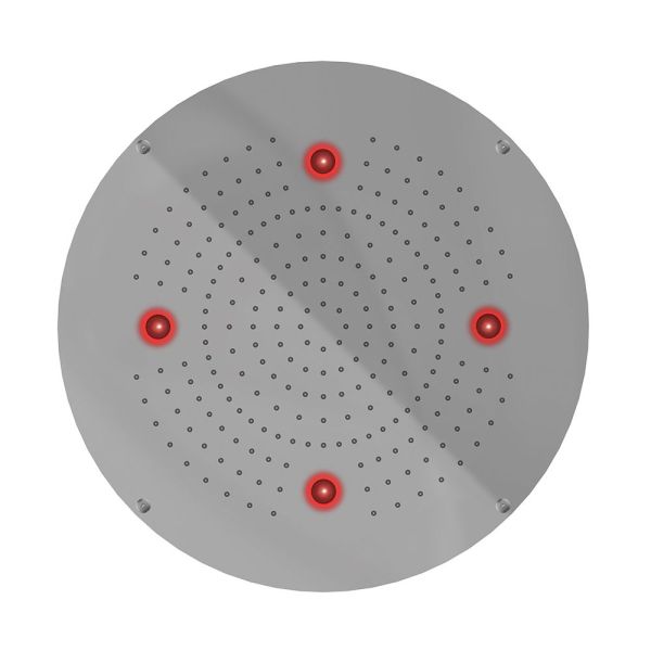 Graffio Gipzy, круглая  душевая головка 47х47 см  с 7 цветной LED подсветкой и 1 режимом дождь, цвет хром